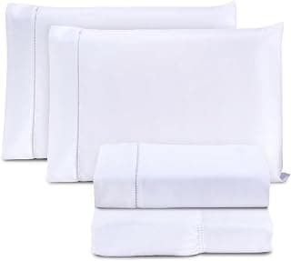 Jogo de Cama Casal Padrão Percal 400 Fios Ponto Palito 04 Peças, Antiácaro, Não faz bolinha Toque Extra Macio – Branco - Produto 6 mais recomendado com 4.3 estrelas