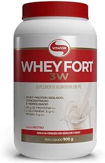 Vitafor - Whey Fort 3W - 900g - Neutro - Produto 3 mais recomendado com 4.7 estrelas