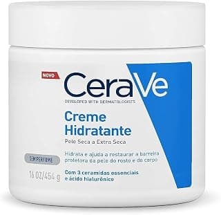 CeraVe Creme Hidratante Corporal, para Pele Seca a Extra Seca, com 3 Ceramidas Essenciais e Ácido Hialurônico, Hidratação Profunda e Duradoura, Tecnologia MVE, Sem Perfume, 453g - Produto 4 mais recomendado com 4.8 estrelas
