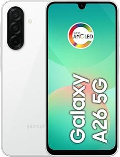 Samsung Celular Galaxy A26 5G 256GB, 8GB RAM, Câmera de 50MP, IP67, Tela Super AMOLED 6.7", NFC (Branco) - Produto 9 mais recomendado com 4.7 estrelas