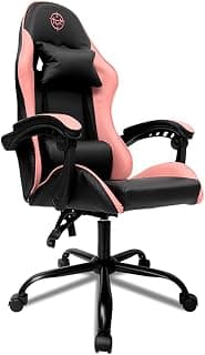 Cadeira Gamer TGT Heron Preta e Rosa | Reclinável 90°-135° | Espuma Moldada | Apoio de Braço Fixo | Base em Aço | Pistão Classe 4 | Até 120kg | TGT-HR-BPK01 - Produto 1 mais recomendado com 4.5 estrelas