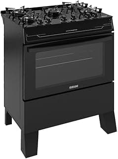 Fogão Itatiaia 5 Bocas Electra Glass Plus Preto Bivolt - Produto 8 mais recomendado com 5 estrelas