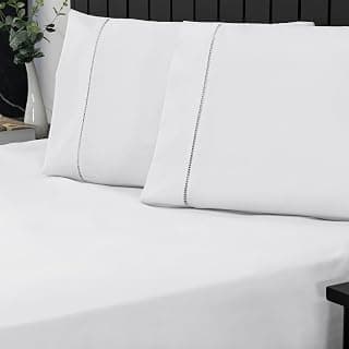 Jogo de Cama Casal Percal 400 Fios Ponto Palito 03 Peças, Antiácaro, Anti-pilling com Toque Macio - Branco - Produto 1 mais recomendado com 4.5 estrelas