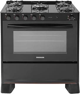 SUGGAR FOGÃO COOK GLASS PRETO MESA DE VIDRO 5 BOCAS MEGA CHAMA TREMPE 6 APOIOS ACENDIMENTO AUTOMÁTICO FGVCG510PT - Produto 5 mais recomendado com 4.6 estrelas