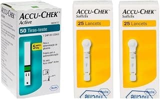 Kit 50 Tiras Reagentes Accu-Chek Active + 50 Lancetas Accu-Chek Softclix - Produto 10 mais recomendado com 0 estrelas