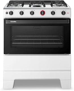 Fogão Esmaltec 5 Bocas Ideal Super Mesa de Aço Inox Branco F5IAB - Bivolt - Produto 9 mais recomendado com 5 estrelas