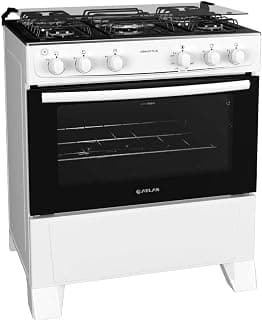 Fogão 5 bocas Atlas Mônaco Plus Branco com Acendimento Automático e Mesa Inox - Produto em review com 4.5 estrelas e 820 avaliações