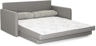 Sofá-Cama 3 Lugares Queen Herval Aurora, Linho Cinza, 176 cm - Produto 1 mais recomendado com 4.5 estrelas