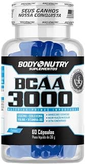 BCAA 3000 Pote 60 Cápsulas Ultra Concentrado Pós Treino ou Pré treino 3g Aminoácidos Essenciais Leucina Isoleucina Valina + Vitamina B6 Absorção Recuperação Importado Original - Body Nutry - Produto 8 mais recomendado com 0 estrelas