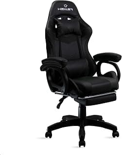 Cadeira Gamer Preto Healer Level Reclinável Giratória com apoio de pés - Produto 9 mais recomendado com 1 estrelas