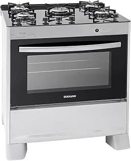 SUGGAR FOGÃO NEO GLASS PRATA MESA DE VIDRO 5 BOCAS TREMPE 6 APOIOS ACENDIMENTO AUTOMÁTICO FGVNG510PRIX - Produto 3 mais recomendado com 4.3 estrelas