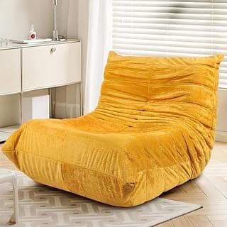 Sofá de Chão Preguiçoso, Poltrona Puff Retro Modular, Cadeira Bean Bag, Espreguiçadeira de Espuma, Viscoelástica para Sala de Estar, Quarto, Escritório, Laranja - Produto em review com 0 estrelas e 0 avaliações