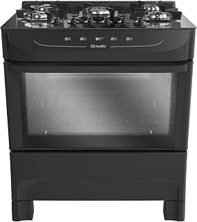 Fogão Mueller preto fosco 5 Bocas com mesa de vidro e acendimento Mfv5bb - Produto 5 mais recomendado com 4.2 estrelas