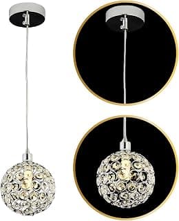 Luminária de Teto Pendente Lustre Modelo Diamante Prateado - Produto 9 mais recomendado com 0 estrelas