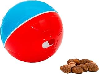AMICUS - Bolinha de Petiscos para Cães Crazy Ball - Bola com Compartimento para Petiscos de Cachorro, Brinquedo Interativo para Bicho de Estimação, Lazer para Pets - Ajustável - Vermelho e Azul, 100g - Produto 2 mais recomendado com 4.5 estrelas