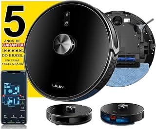 LILIN X6 Robô Aspirador com Navegação LIDAR, 110/220V Bivolt, Aspirador e esfregão 3 em 1, Salve vários mapas, Recarga automática e retoma a limpeza, Área de Planejamento Personalizado, Do Brasil - Produto 7 mais recomendado com 4.4 estrelas