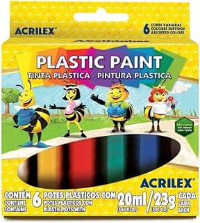 Tinta Plástica Abelinhas 6 Cores 20ml Acrilex - Produto 5 mais recomendado com 4.9 estrelas