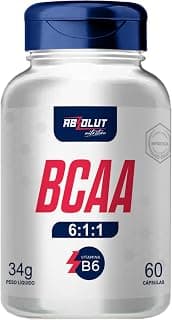 Absolut Nutrition, BCAA 8:1:1, Aminoácidos essenciais + vitamina B6, Iron, em cápsula, Sem sabor, 60 cápsulas - Produto 5 mais recomendado com 5 estrelas