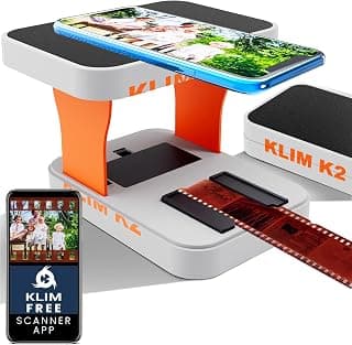 KLIM K2 Scanner de filme móvel de 35 mm - positivo e negativo, slide e scanner de fotos - Kit essencial de revelação de filme de 35 mm - Seu próprio serviço de revelação em casa - laranja e cinza - Produto 9 mais recomendado com 3.6 estrelas