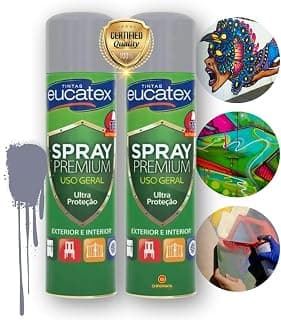 2 Tinta Spray P/Pintar Moveis Metal Plastico Mdf Eucatex (ALUMINIO) - Produto 10 mais recomendado com 3.4 estrelas
