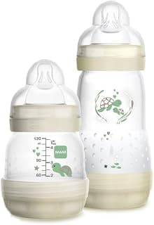 Mamadeira MAM Anticólica - Easy Start - Starter Set - Mamadeiras 130ml e 260ml - Neutra - Produto 3 mais recomendado com 4.9 estrelas