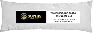 Travesseiro de Corpo Xuxão Gigante King Abraço Toque de Pluma Macio Fibra silicone Antialérgico Anti Ácaro Capa de Algodão Percal Lavável na Máquina de Lavar 180 fios (1, 140x38) - Produto 10 mais recomendado com 3.7 estrelas