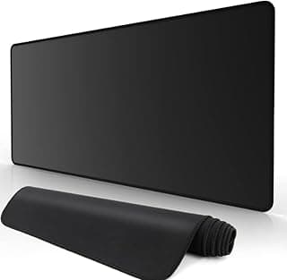 Mouse Pad Preto Extra Grande de Tecido com Base Antiderrapante Otimizado para Jogos e com Superfície de Contato Especial Ideal Para Setup Gamer Moderno - Grande 80X30 - Produto 5 mais recomendado com 4.7 estrelas