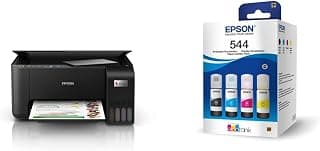 Multifuncional Epson EcoTank L3250 - Tanque de Tinta Colorida, Wi-Fi Direct, USB, Bivolt + Kit de Garrafas de Tinta Original Epson EcoTank T544 - Magenta, Amarelo, Ciano, Preto - Produto 2 mais recomendado com 4.8 estrelas