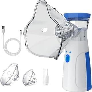 Inalador Nebulizador Portátil Mesh, Recarregável USB, Sem Fio, com Máscaras Adulto e Infantil, Branco - Produto 6 mais recomendado com 0 estrelas