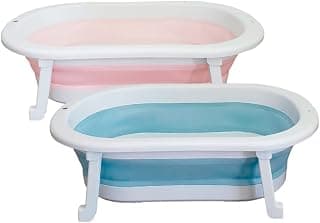 Banheira Retrátil Dobrável Em Silicone De Bebe (Rosa) - Produto 5 mais recomendado com 4.5 estrelas