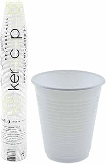 Copo Descartável, Kerocopo, 200 ml, Branco, Pacote com 100 - Produto 4 mais recomendado com 4.3 estrelas