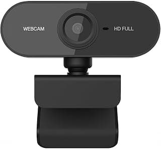 Top 1 Webcam Premium Full HD 1080p com Microfone, USB Plug & Play, Foco Automático – Para PC, Notebook, Zoom, Teams, Meet Skype YouTube Discord e Mais – Ideal para Home Office Reuniões e Videochamadas - Produto 9 mais recomendado com 4.4 estrelas