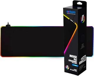 Mouse pad com borda de LED RGB 13cores 80cm x 30cm x 4mm com Base Antiderrapante Desk Pad para Teclado Mouse Notebook - Produto em review com 5 estrelas e 1 avaliações