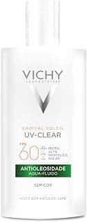 Vichy Capital Soleil UV-Clear Protetor Solar Facial Antioleosidade e Antiacne Sem Cor, Toque Seco FPS 60, com Niacinamida e Ácido Salicílico, Acabamento Invisível, 40g - Produto em review com 4.6 estrelas e 461 avaliações