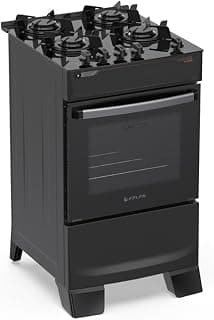 Atlas Fogão 4 Bocas Atenas Glass de Piso Preto Bivolt 50 Litros | Mesa de Vidro Temperado, a Gás - Produto 3 mais recomendado com 4.6 estrelas