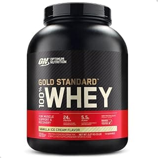 Optimum Nutrition, WHEY, Gold Standard, 5,00 LBS (2.27KG) - Baunilha - Produto 10 mais recomendado com 4.6 estrelas