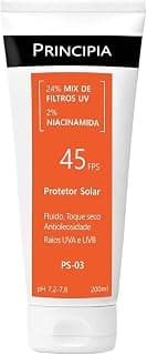 Protetor Solar Corporal Principia 24% Mix de Filtros UV + 2% Niacinamida FPS 45 PS-03 com 200ml - Produto 4 mais recomendado com 4.7 estrelas