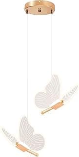 Lustre Pendente LED Two Butterflies, Luminária Pendente Ouro Com Temperatura Tricolor, 3000K-6000K - Produto 2 mais recomendado com 4.7 estrelas