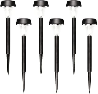 Kit 06 Lum Espeto Solar Jardim Decoração Led Preto Abs 6000k - Produto 5 mais recomendado com 4.1 estrelas