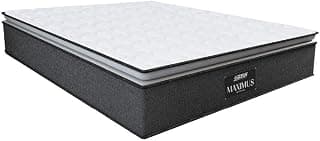 Colchão Casal Queen Molas Ensacadas Pillow Top Maximus 158x198x28cm Cinza/Branco Gazin - Suporta até 120Kg por Pessoa - Produto 5 mais recomendado com 4.6 estrelas