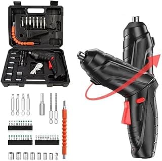 kit Parafusadeira e furadeira 360 com 46 pçs portátil Doméstica Carregador usb Leve e Prático (BOM-9912) - Produto 3 mais recomendado com 4.5 estrelas