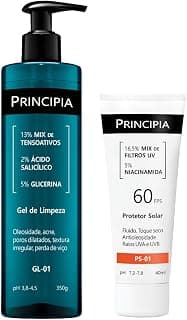 Principia kit Gel de Limpeza GL-01+ Protetor solar facial PS-01 FPS 60 - Produto 8 mais recomendado com 5 estrelas