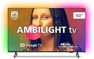 Smart TV Philips Ambilight 50" 4K 50PUG7908/78, Google TV, Comando de Voz, Dolby Vision/Atmos, VRR/ALLM, Bluetooth - Produto 3 mais recomendado com 4.7 estrelas