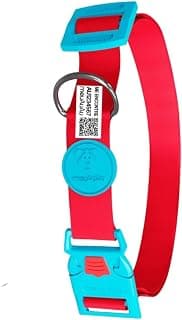 meuAuAu Coleira Cachorros Médios com Identificação QR Code, Coleira para Cães e Coleira Pet Inteligente sem Bateria, Ajustável em Poliéster Premium com Trava de Segurança (New Red, M) - Produto 5 mais recomendado com 4.4 estrelas