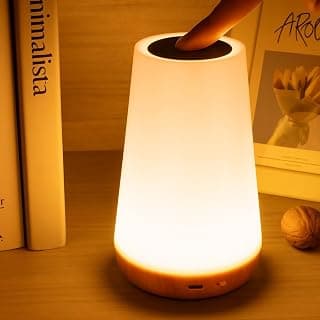 Luminária de Mesa LED Toque - Regulável, RGB 13 Cores, 5 Níveis de Brilho, Recarregável, Portátil - Lâmpada de Cabeceira USB, Abajur Infantil e para Quarto - Produto 9 mais recomendado com 4.1 estrelas