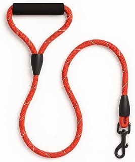 Guia de Passeio para Cães 1,2m com Pegada Confortável e Mosquetão Reforçado – Corda Alta Resistência para Cachorros de Médio e Grande Porte (Vermelho) - Produto 7 mais recomendado com 4.2 estrelas
