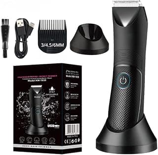 Aparador de pelos para homens, aparador de bolas à prova d'água com luz e lâmina de cerâmica, depilador corporal para depilação púbica/corporal/gengiva, barbeadores elétricos - Produto 8 mais recomendado com 4.4 estrelas
