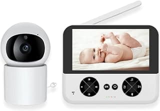 Babá Eletrônica, 360, 8 Luzes de Visão Noturna Infravermelha, 6 Canção de Ninar, Zoom Digital, Câmera para Bebês com Tela de, Áudio Bidirecional, Detecção de Som, Monitoramento Temperatura, Premium - Produto 4 mais recomendado com 4.4 estrelas