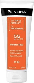 Protetor Solar Corporal Principia 36,5% Mix de Filtros UV + 2% Niacinamida FPS 99 PS-03 com 200ml - Produto 5 mais recomendado com 4.8 estrelas