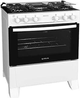 Fogão 5 bocas Atlas Mônaco Plus Branco com Acendimento Automático e Mesa Inox - Produto 7 mais recomendado com 4.5 estrelas